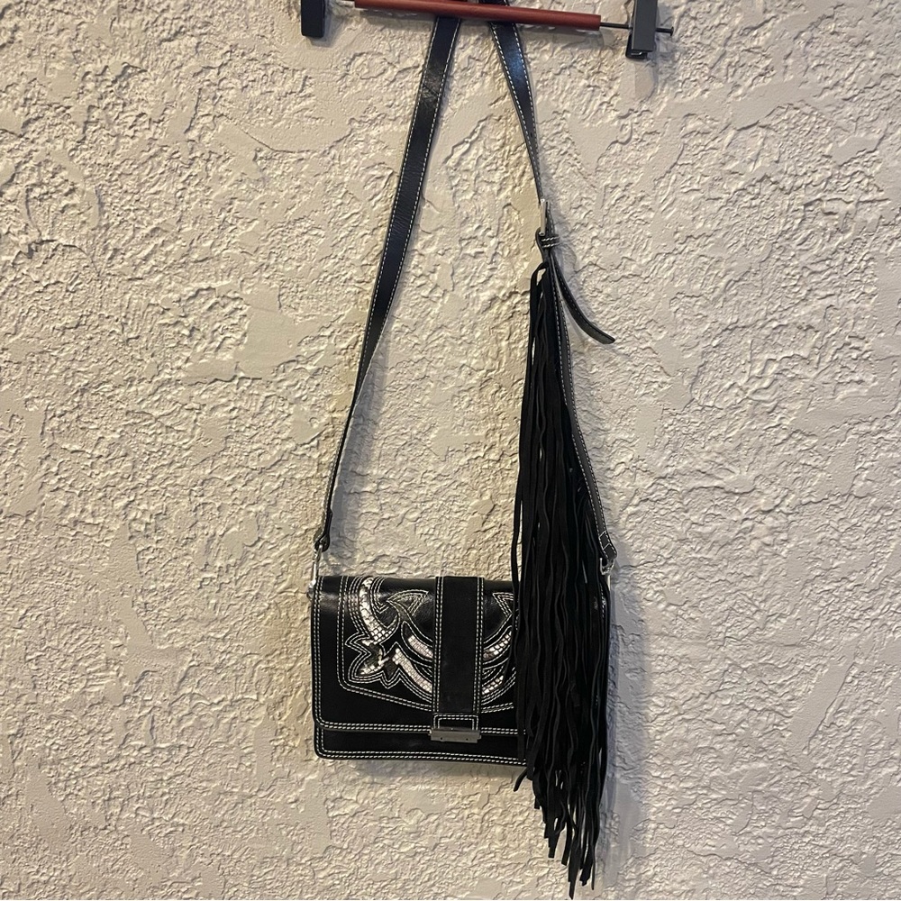 ZARA | leather western tassel crossbody